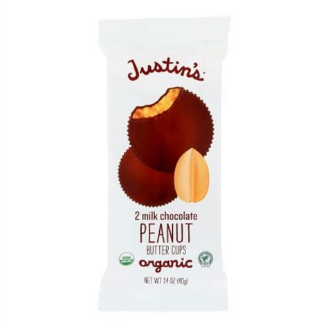 Justins Organic Peanut Butter Cups Milk Chocolate 1 4 Oz Case Of 12