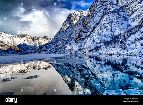 lofoten islands winter norway high resolution stock photography