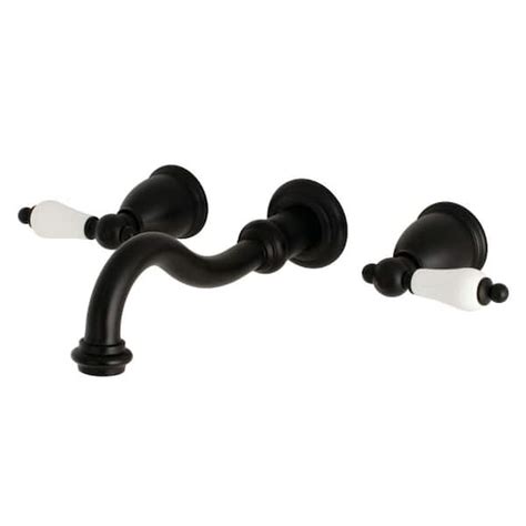 Kingston Brass 2 Handle Vessel Wall Mount Bathroom Faucet In Matte