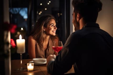 Premium Photo | Woman surprised by a romantic dinner at home