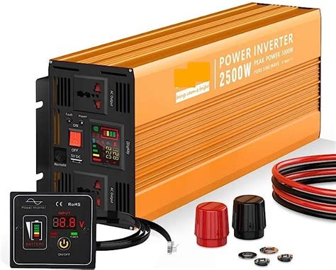 Amazon.com: Solar inverters DC to AC 2500W 12V 24V to 110V 220V Output ...