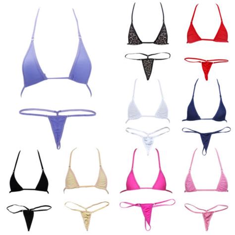 Hot Sexy Women Micro Thong Underwear G String Bra Mini Bikini Brazilian