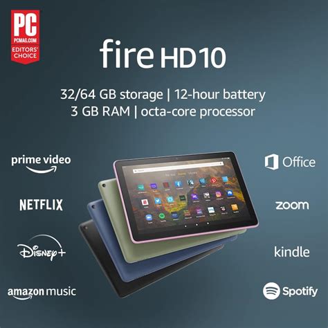 2021 Black Fire HD 10 Tablet, 1080p Display & 64 GB | Amazon