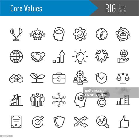 Core Values Icons Big Line Series High Res Vector Graphic Getty Images