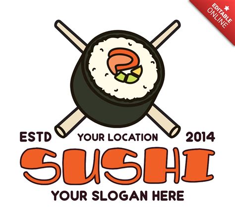 Sushi Rolls Restaurant Logo Design Template Free Design Template