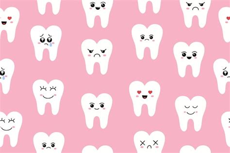 Padr O Perfeito Dentes Fofos Ilustra O De Plano De Fundo Dental