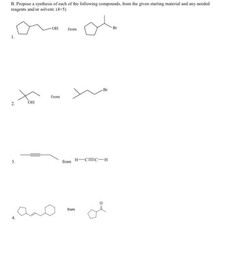 Oneclass Please Help Propose A Synthesis Of Each Of The Following