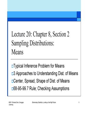 Fillable Online Stat Missouri Lecture 20 Chapter 8 Section 2 Sampling