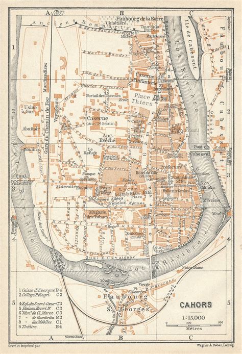 1914 Cahors France Antique Map - Etsy | Cahors, Antique map, Map