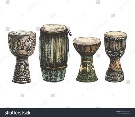 Congas High Cuban Drum Instrument Hand Stock Vector Royalty Free