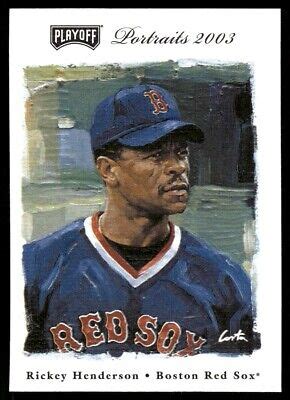 Playoff Portraits Baseball Card Rickey Henderson Boston Red Sox