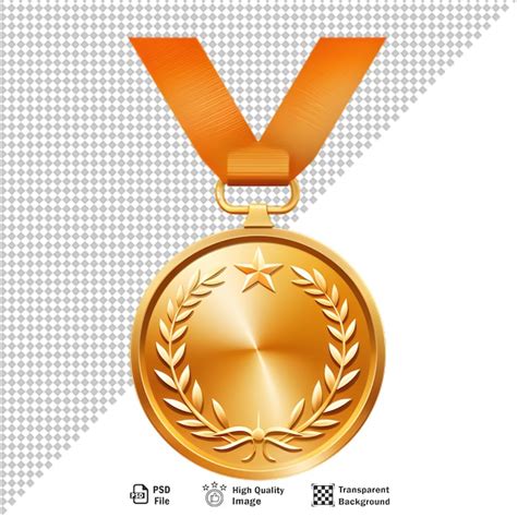 Medalha De Ouro Em Fundo Transparente Psd Premium