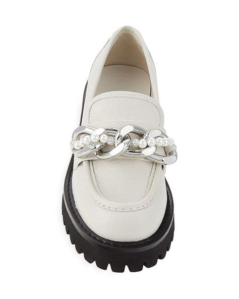 Karl Lagerfeld Gemsy Leather Loafers In White Lyst