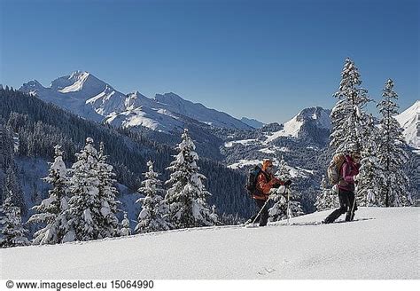 France France Haute Savoie Massif Of Aravis Gone Hiking In Racket On