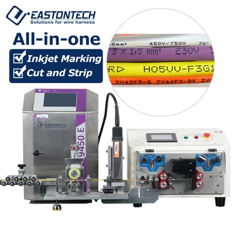 Automatic Electrical Wire Cutting Stripping Inkjet Marking Printing