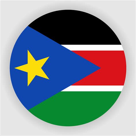 South Sudan Flat Rounded National Flag Icon Vector Vector Art