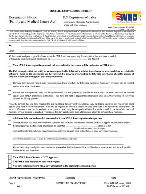 Fillable Online Rcsdk8 Wh 382 Designation Notice No 4212 Roseville City School District Fax