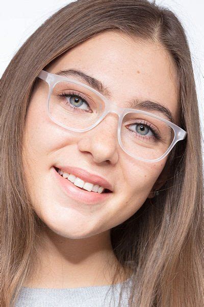 Milo Square Frosted Clear Full Rim Eyeglasses Eyebuydirect Eyebuydirect Clear Glasses