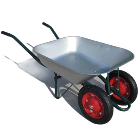 Wheel Barrow Wb6203s 5 Cu Ft 65l Galvanized Steel Tray With 3 00 8 Two Pneumatic Wheel