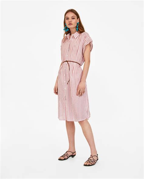 Image 1 Of Shirt Dress With Belt From Zara Dress For Short Women