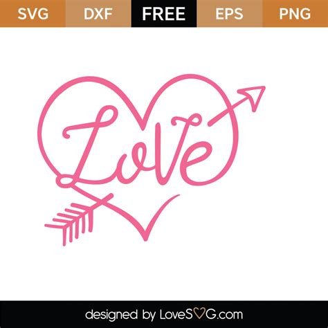 Free Love In A Heart Svg Cut File