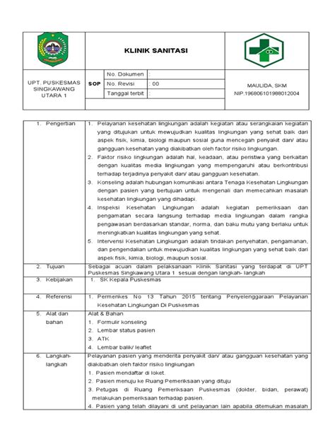 Sop Konseling Klinik Sanitasi Pdf