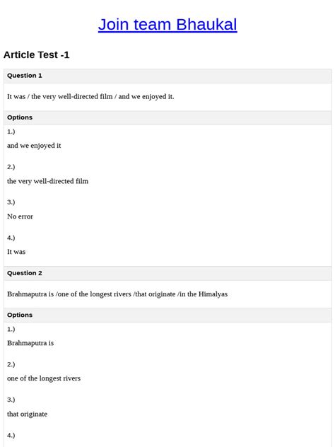 article test   languages foreign language studies