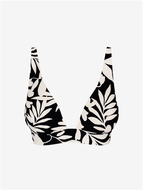 Bianca Triangel Bikini Oberteile Abstract Palm Black Palmers