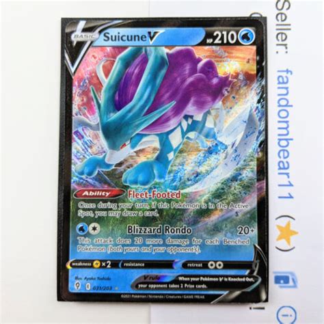 Suicune V ULTRA RARE Card 31 203 Sword Shield Evolving Skies 2021