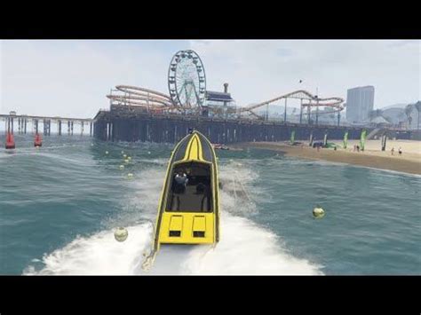 Gta Gameplay Jumping Speed Boat Over Waves Crashing Into Shore