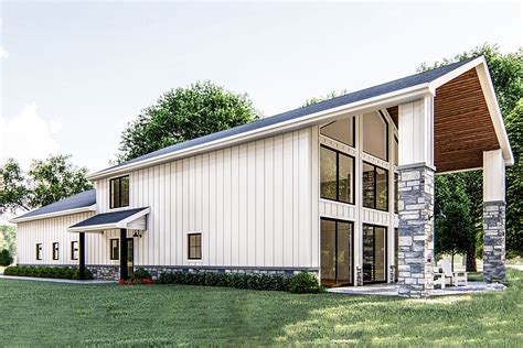 A Modern Post Frame Barndominum House Plan