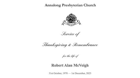 Service Of Thanksgiving For The Life Of Alan McVeigh YouTube