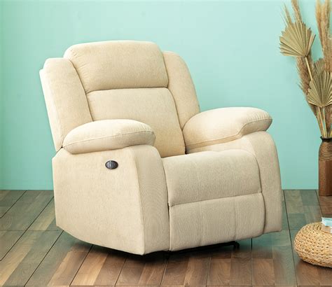 Buy Avalon Fabric Seater Motorized Recliner Chair Beige Online In