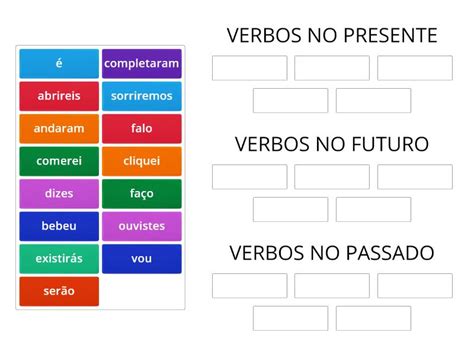 Tempos Verbais Classificação Em Grupos