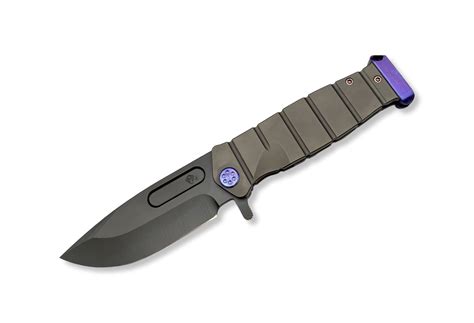 USMC Fighter Flipper PVD Handles Violet Hardware - KnifeWorld WV