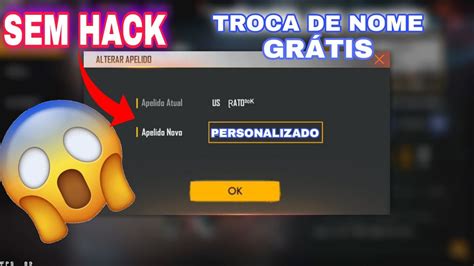 Como Trocar De Nome Gratis Sem Hack No Free Fire Personalizado