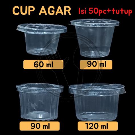 Cup Agar Agar Cup Ager Ml Ml Ml Cup Ager Polos Ulir Cup Ager