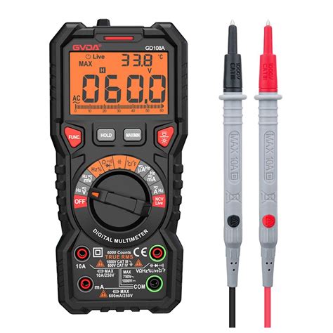 Gvda Ture Rms Auto Range Counts Multimetro V A Ac Dc Ohm Hz