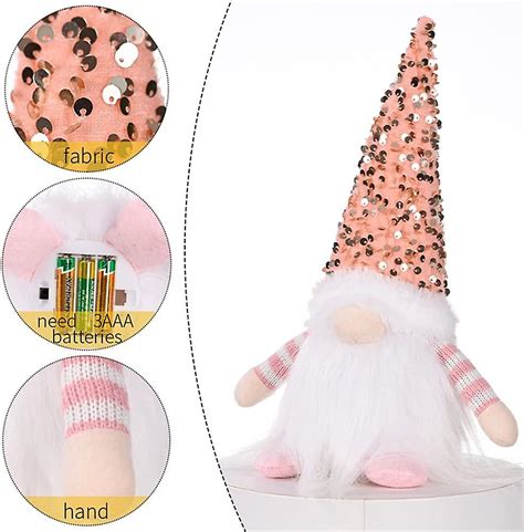 Pc Gnome De Noel Lumineux Lutin Farceur De Noel En Peluche Lutin De