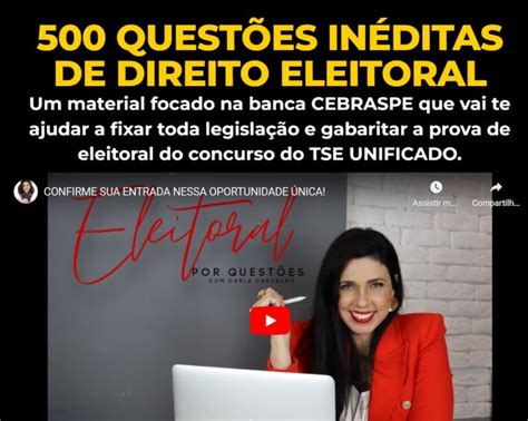 O Melhor Curso De Direito Eleitoral Para O TSE Unificado