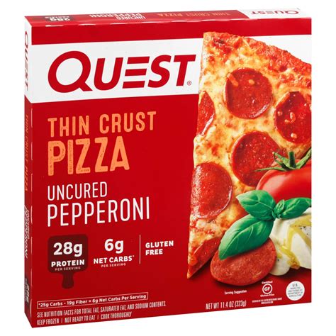 Quest Thin Crust Frozen Pizza Uncured Pepperoni Shop Pizza At H E B