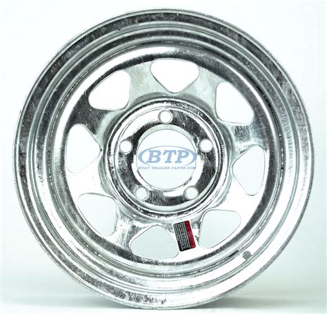 Galvanized Boat Trailer Wheel 15 inch 5 Lug Rim 5 on 4 1/2 Bolt Pattern