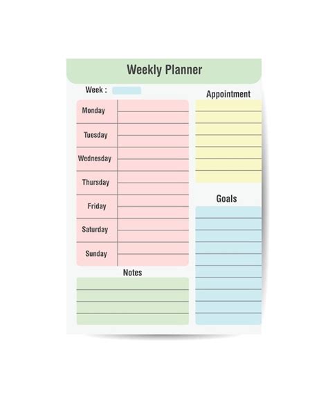 Premium Vector Weekly Planner Printable Template Vector Easy To Plan