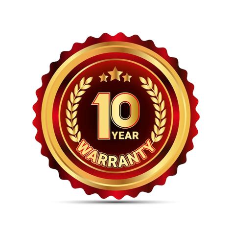 Premium Vector 10 Year Warranty Badge For Packaging Warranty Sticker