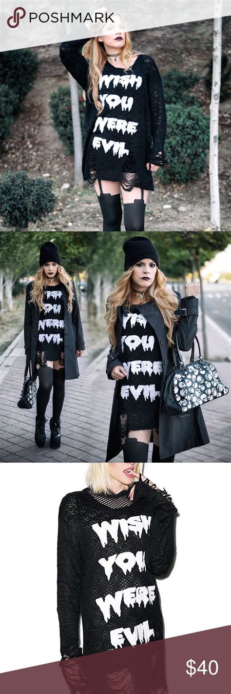 Killstar Wish You Were Evil Distressed Knit Nwot Fashion Killstar