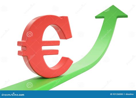 Freccia Verde Di Crescita Con Il Simbolo Dell Euro Rappresentazione 3D