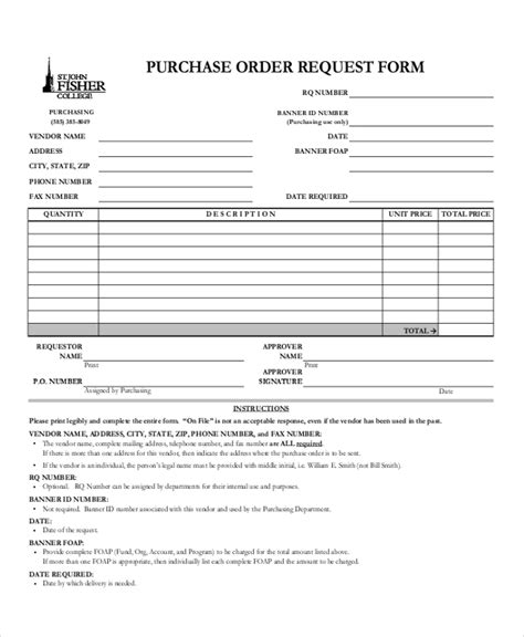 Free 13 Sample Purchase Order Forms In Pdf Excel Word