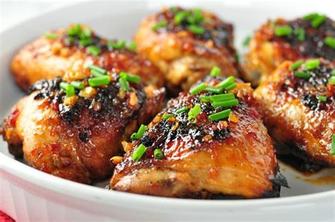 Get This Recipe For Asian Glazed Garlic Chicken Thighs Marinated With