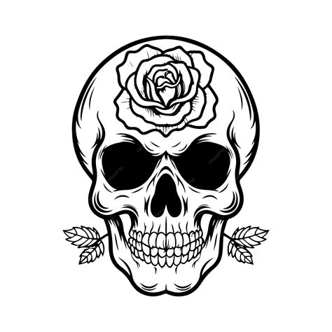 skull and flower tattoo 8