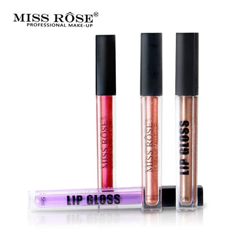 Miss Rose Lip Gloss Moisturizer Nutritious Liquid Lipstick Metallic Waterproof Long Lasting Easy